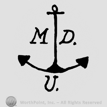 Anchor, uppercase MD written on side, uppercase U below