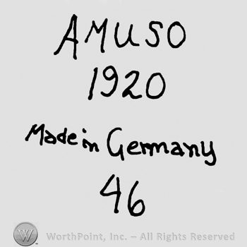 Amuso written with uppercase letters over number 1920, Made in Germany written below with lowercase letters over number 46