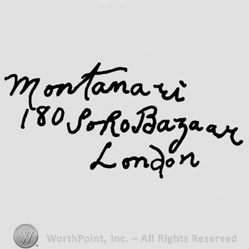 Montanari 18 Soho Bazaar London handwritten with lowercase letters