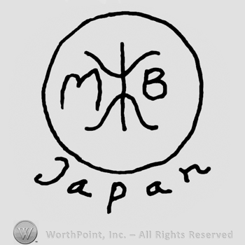 Uppercase M and B on a stylized ball, Japan written below with lowercase letters