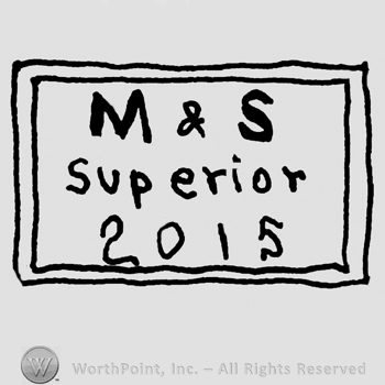 Uppercase M&S over Superior 2015 written with lowercase letters, all inside a double-line rectangle