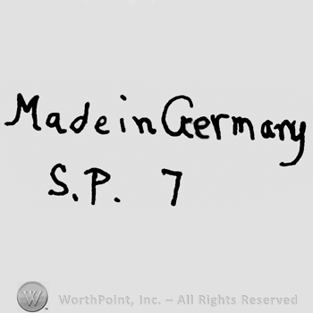 Made in Germany written with lowercase letters over uppercase S.P.and number 7