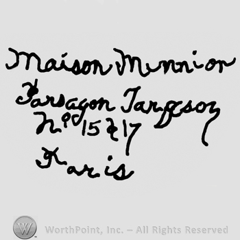 Maison Munnion Parsagon Targson No. 15217 Paris handwritten with lowercase letters