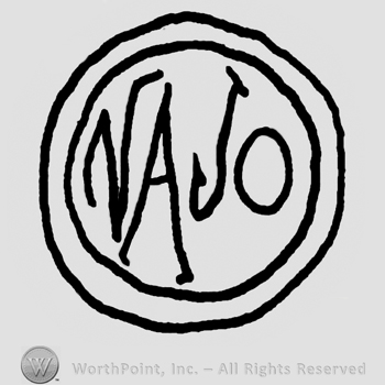 Najo writen with uppercase letters inside a double-lined round design