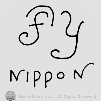Handwrittten lowercase F and handwritten lowercase Y over Nippon written with uppercase letters