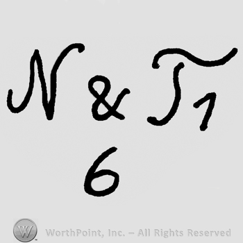 Uppercase handwritten N&T followed by number 1, over number 6