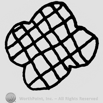 Four-petals design, crisscrossed pattern inside