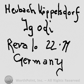 Heubach Koppelsdorf Igodi Revalo 22 11 Germany written with lowercase letters