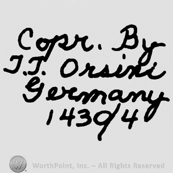 Copr. By I.J. Orsini Germany handwritten over number 1430/4