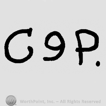 Uppercase C, number 9, uppercase P.