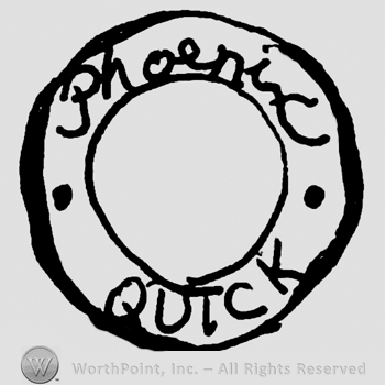 Phoenix handwritten and uppercase QUTCK between two concentric circles