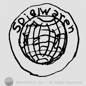 Spielwaren written with lowercase letters on a globe