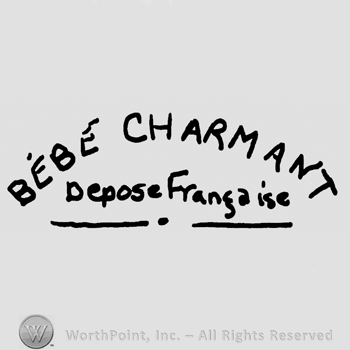 Bebe Charmant written with uppercase letters over Depose Francaise written with lowercase letters, underlined