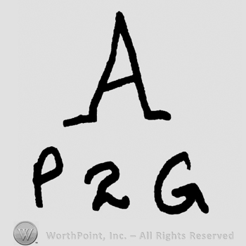 Uppercase A over uppercase P, number 2 and uppercase G