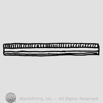 Long horizontal design with vertical small lines and horizontal long lines below