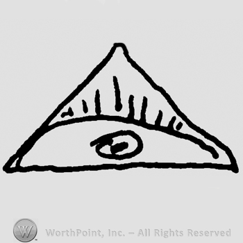 Stylized eye inside a triangle