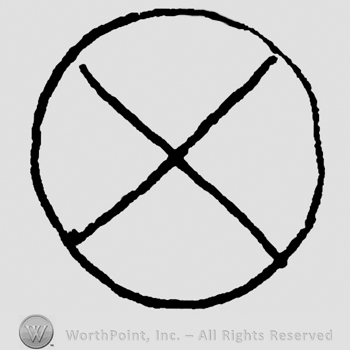 Circle with two crossed lines inside