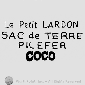 Le Petit with lowercase letters followed by Lardon Sac de Terre Pilefer Coco written with uppercase letters