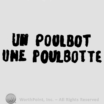 Un Poulbot written with uppercase letters over Une Poulbotte, also written with uppercase letters