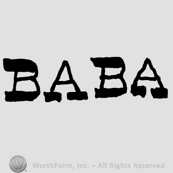 Baba written with uppercase letters