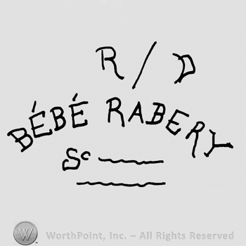 Uppercase R/uppercase D, over Bebe Rabery written with uppercase letters, uppercase SC followed by fill in blanks on two rows