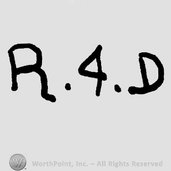 Uppercase R, number 4 and uppercase D