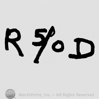 Uppercase R, number 5/0, uppercase D