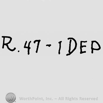 Uppercase R and number 47 minus 1 followed by uppercase DEP