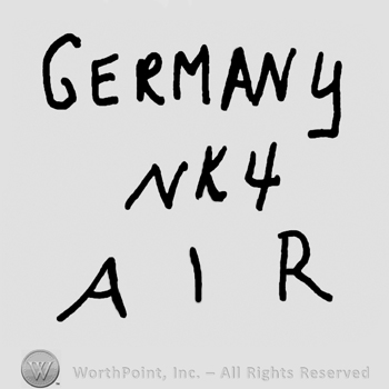 Germany written with uppercase letters over uppercase NK and number 4 over uppercase A and R