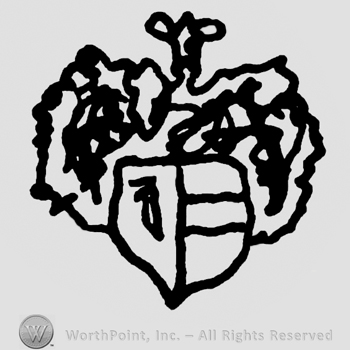 Stylized ornamented shield with crown