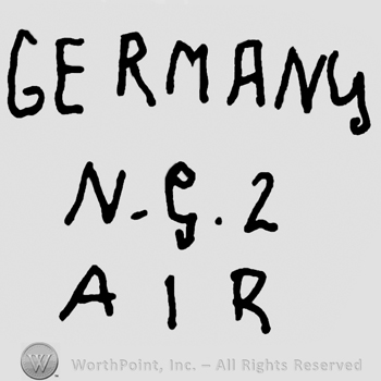 Germany written with uppercase letters over uppercase N.G. And number 2, uppercase A and R