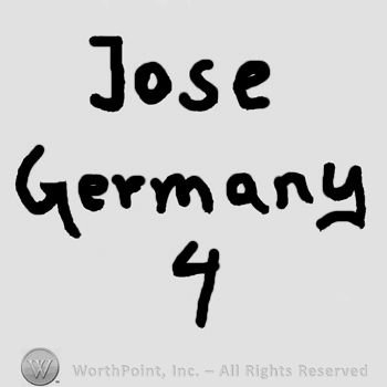 Jose Germany written with lowercase letters over number 4