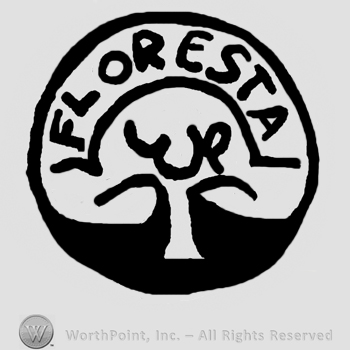 Floresta written with uppercase letters in a round design with a stylized tree