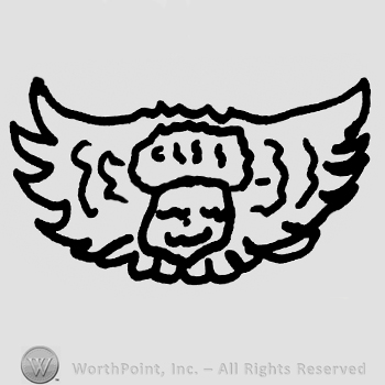 Stylized kid facw with wings