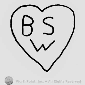 Uppercase BS over uppercase W all inside a heart