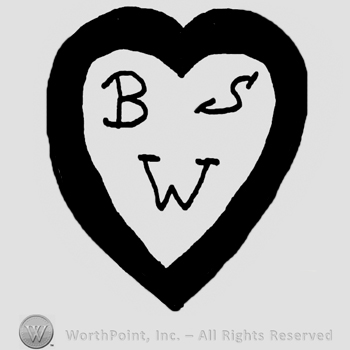 Uppercase BS over uppercase W all inside a heart