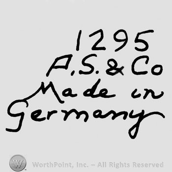 Number 1295 over uppercase F.S.&Co, Made in Germany written with lowercase letters