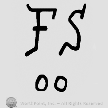 Uppercase FS over two small circles