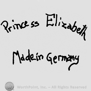 Princess Elizabeth Made in Germany written with lowercase letters