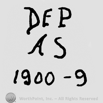 Uppercase Dep over uppercase AS, number 1900 minus 9 written below