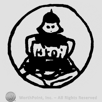 Stylized fat puppet inside a circle