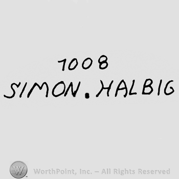 Number 1008 over Simon & Halbig written with uppercase letters