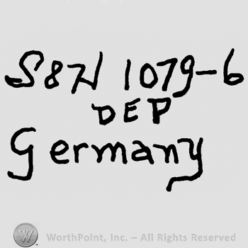 Uppercase S&H followed by number 1079 minus 6 over Dep written with uppercase letters, Germany written below with lowercase letters