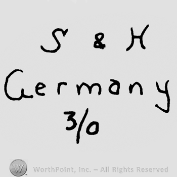 Uppercase S&H over Germany written with lowercase letters, number 3/0