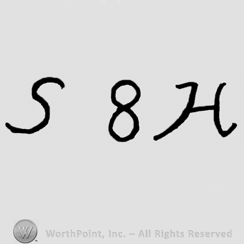 Uppercase S and H with number 8 in between