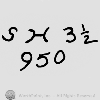 Uppercase SH followed by number 3 1/2 over number 950