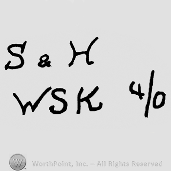 Uppercase S&H over uppercase WSK and number 4/0