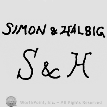 Simon & Halbig written with uppercase letters over uppercase S&H