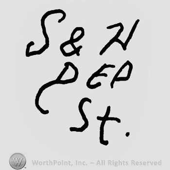 Uppercase S&H over uppercase DEP, St written below with lowercase letters