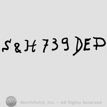 Uppercase S&H, number 739 and Dep written with uppercase letters